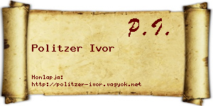 Politzer Ivor névjegykártya